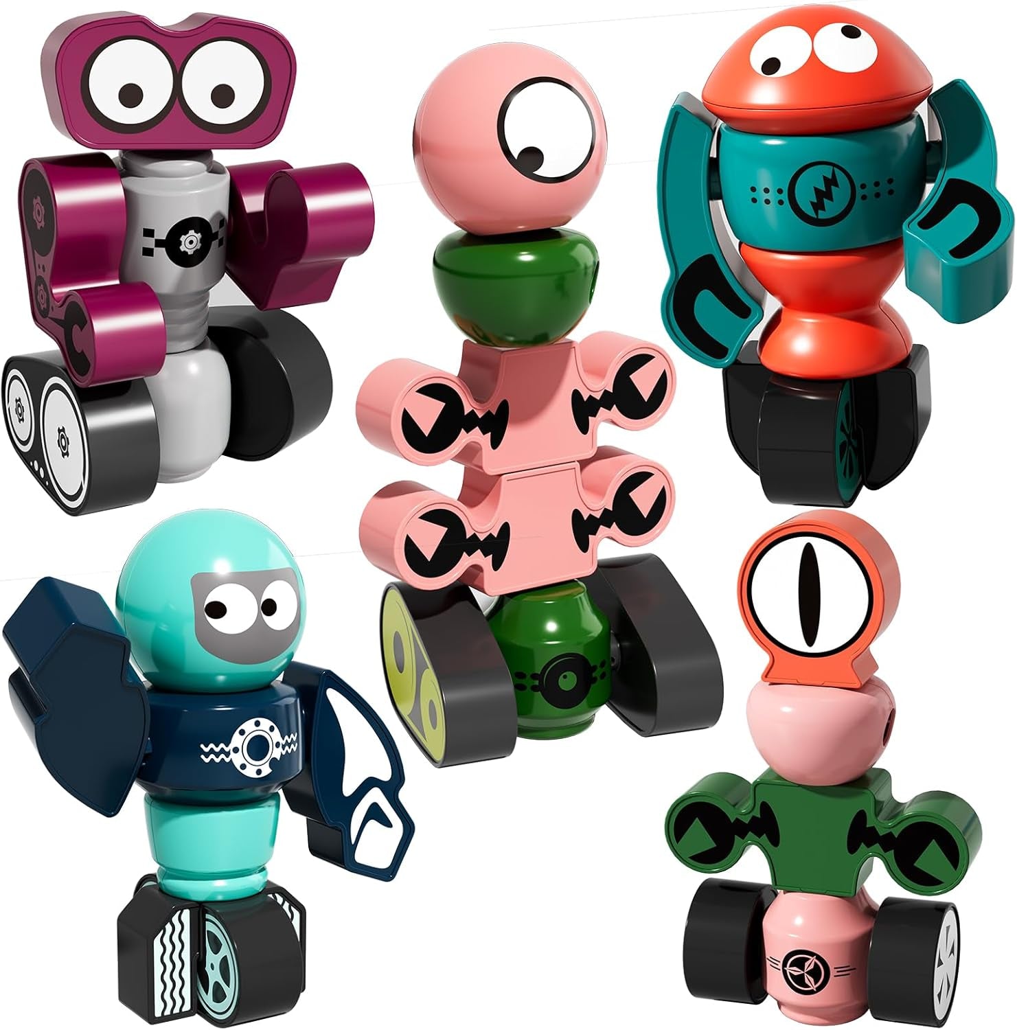 Magnet Robot Toy for Kids 3-5 Years Old - Monster Magnet Toys Stacking Transform Toys with Storage Box, Set for Boys Age 3 4 5 6 7 Years Old Boys, Christmas and Birthday Gifts